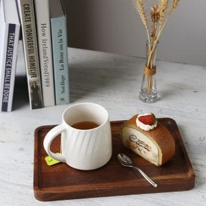 Simple ceramic thread relief solid color mug